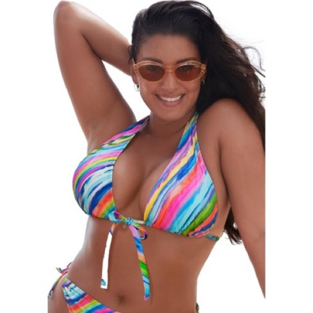 Swimsuits for all Ashley Graham rainbow bikini top